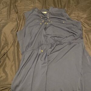 Blue flowy no sleeve dress